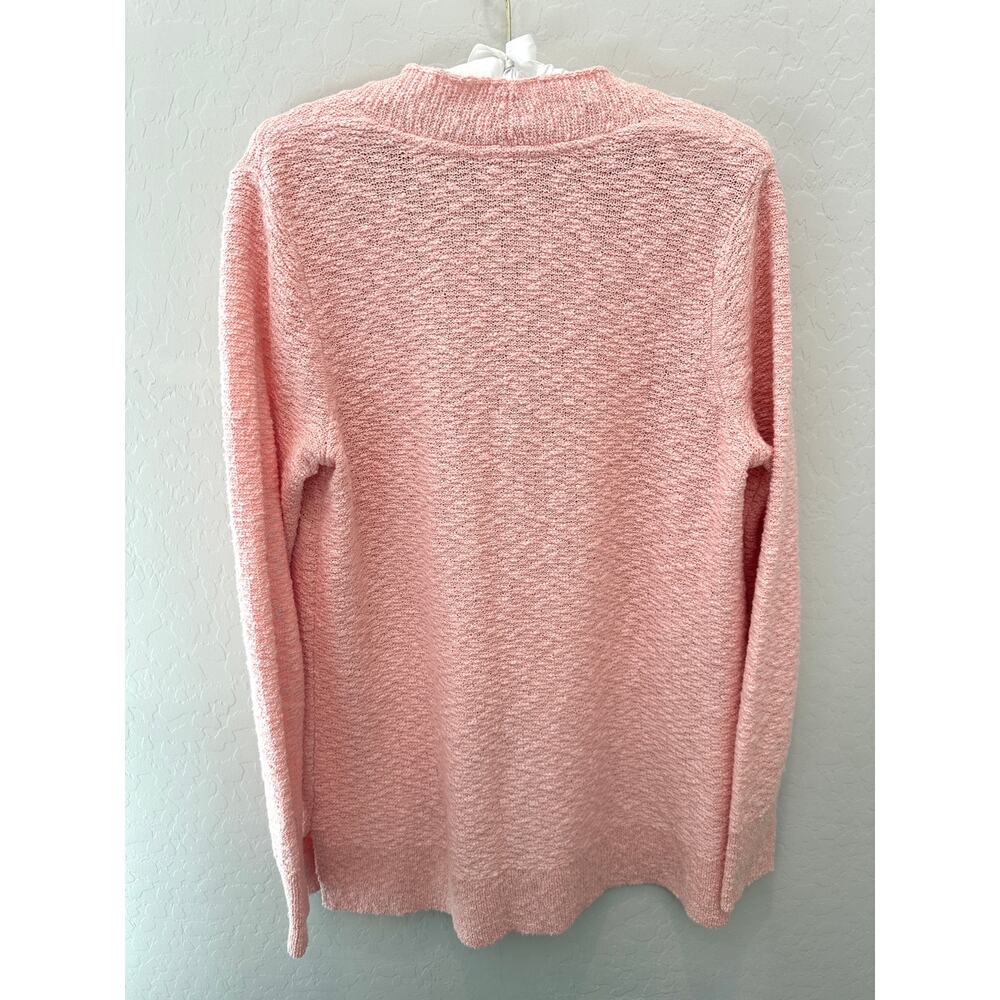 J.JILL Pink Textured Knit Button Front Cardigan Sweater | Tall Medium - Picture 4 of 7